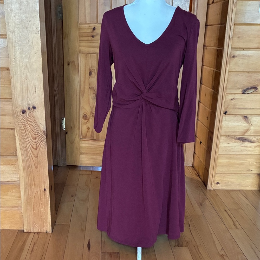 Lands end modal blend stretch jersey twist front dress - Picture 4 of 10